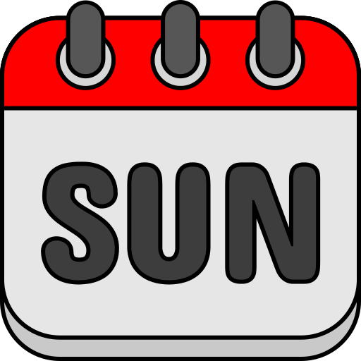  calendar icon for sunday service 